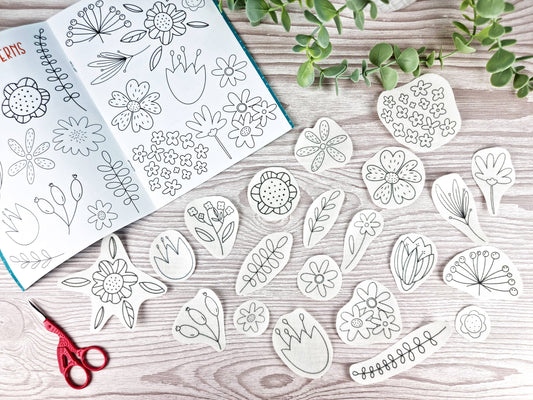 Floral Doodle Stick and Stitch Embroidery Patterns