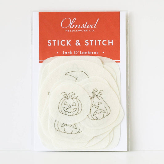 Jack O'Lantern Stick and Stitch Embroidery Patterns