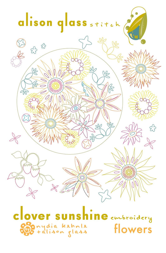 Clover Sunshine Flowers Embroidery Pattern