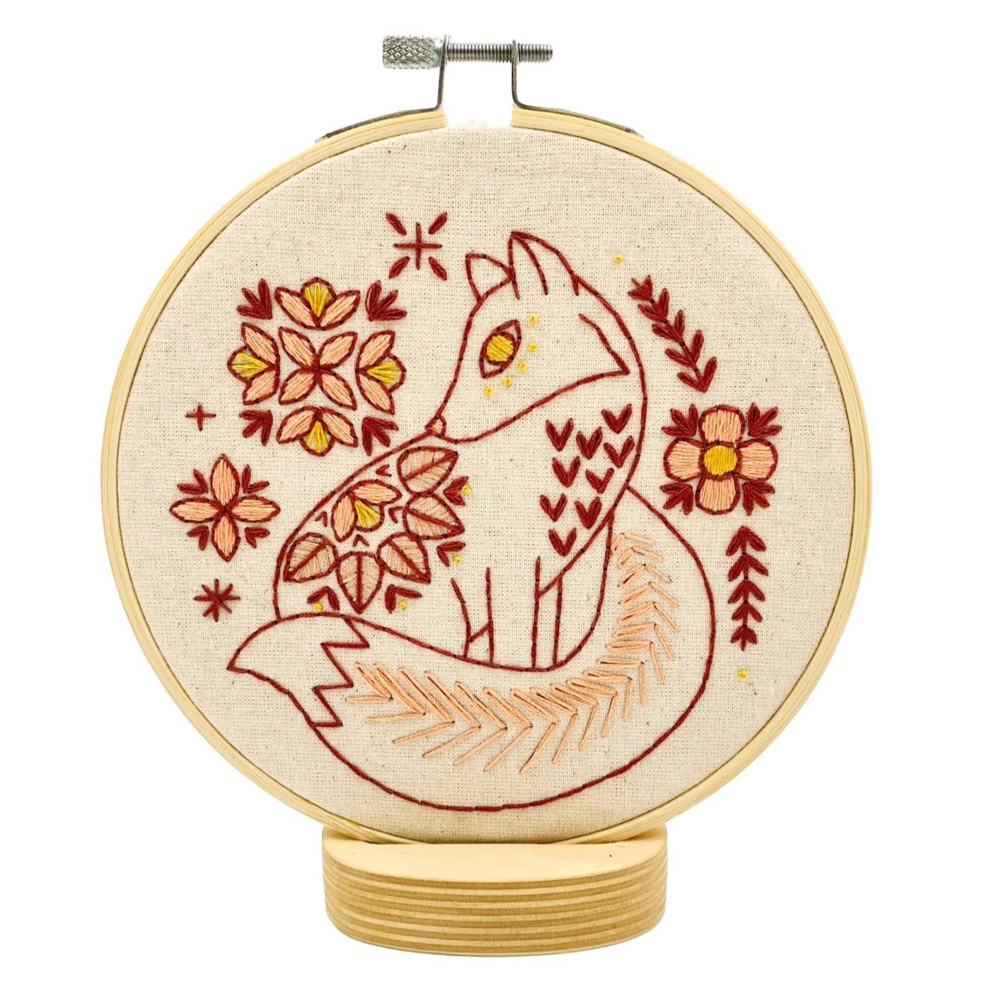 Folk Fox Embroidery Kit