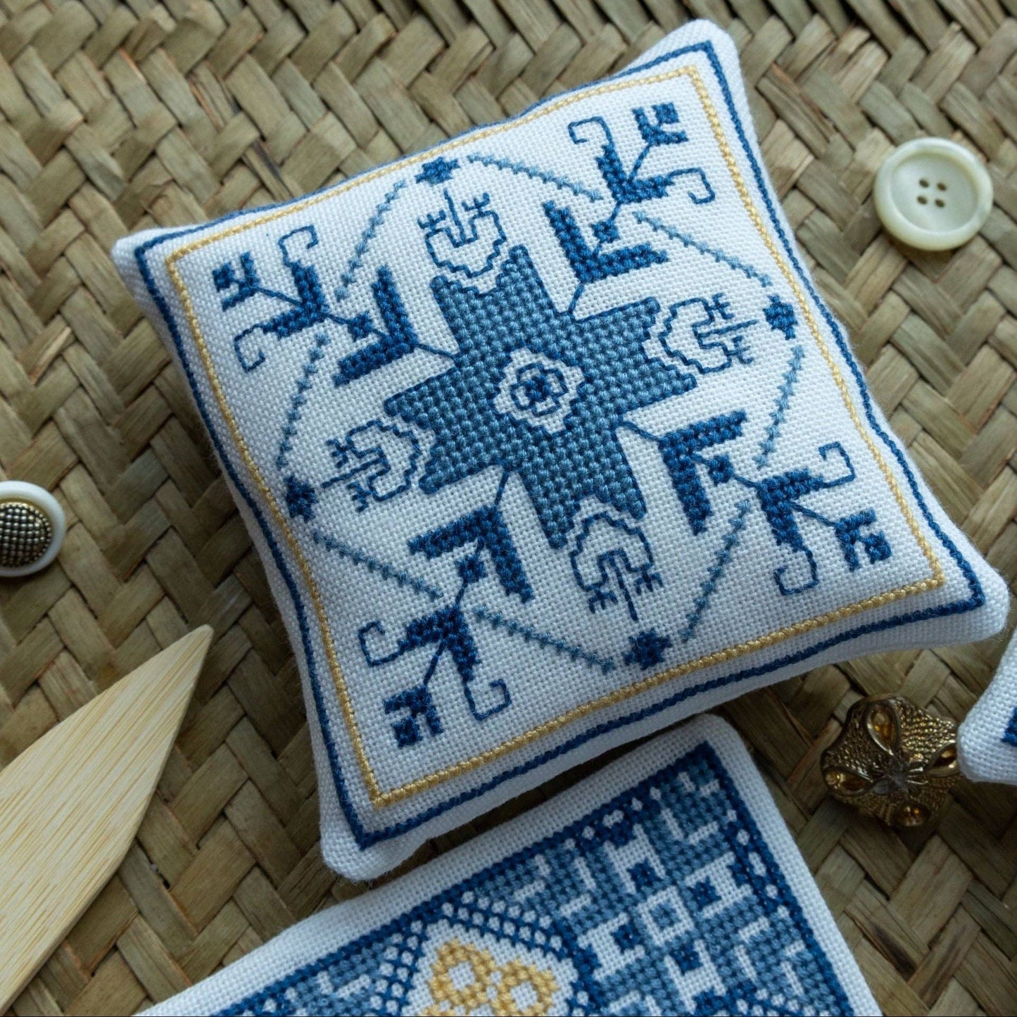 Aegean Ornaments Blue Cross Stitch Kit