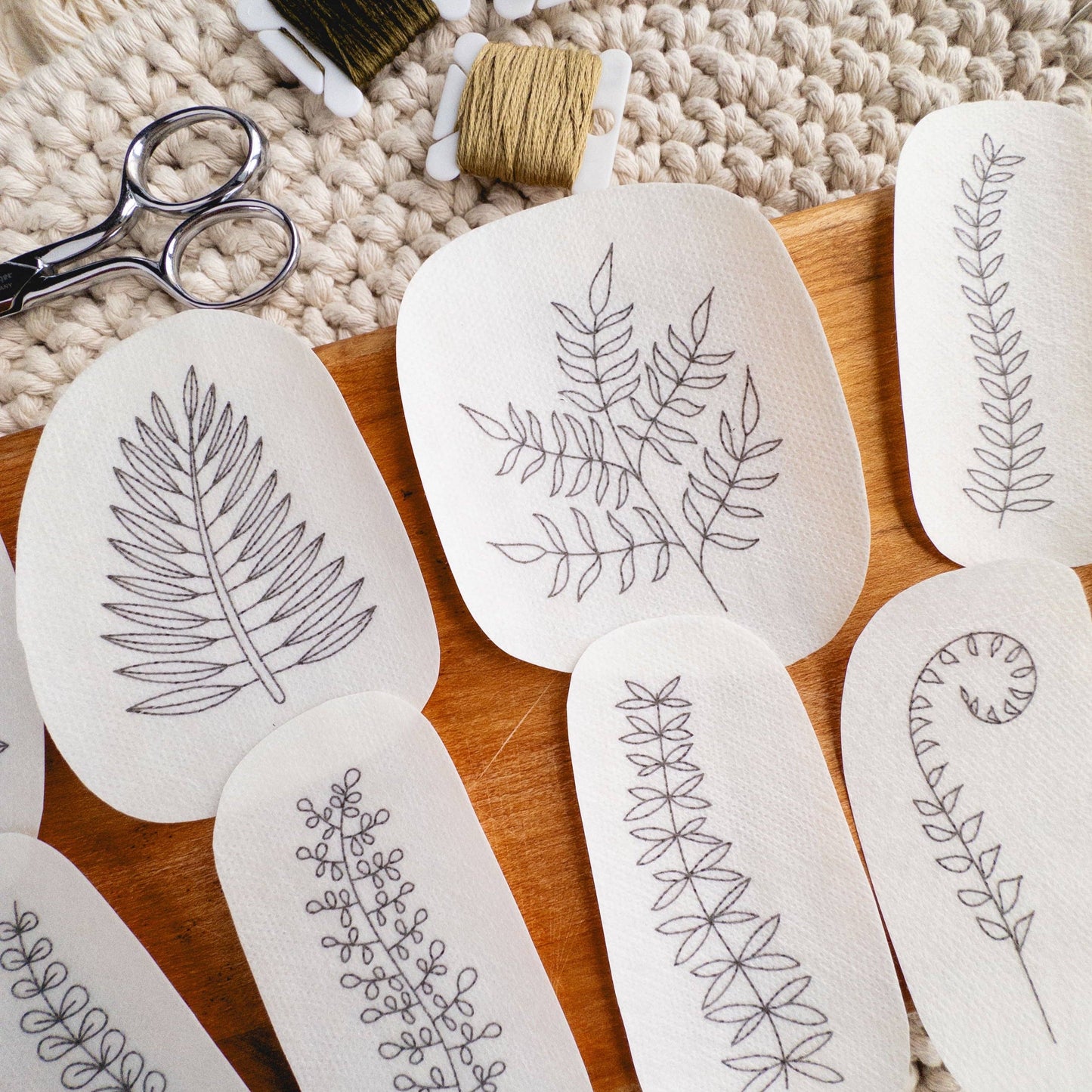 Fern Stick and Stitch Embroidery Pattern