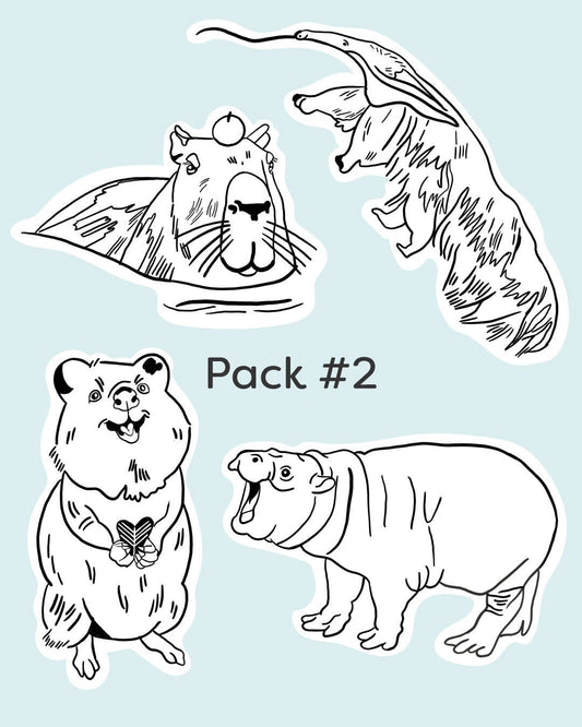 Wild Animal Stick-and-Stitch Pattern Pack #2