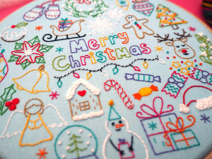 24 Days of Advent  Christmas Embroidery Pattern Fabric Pack