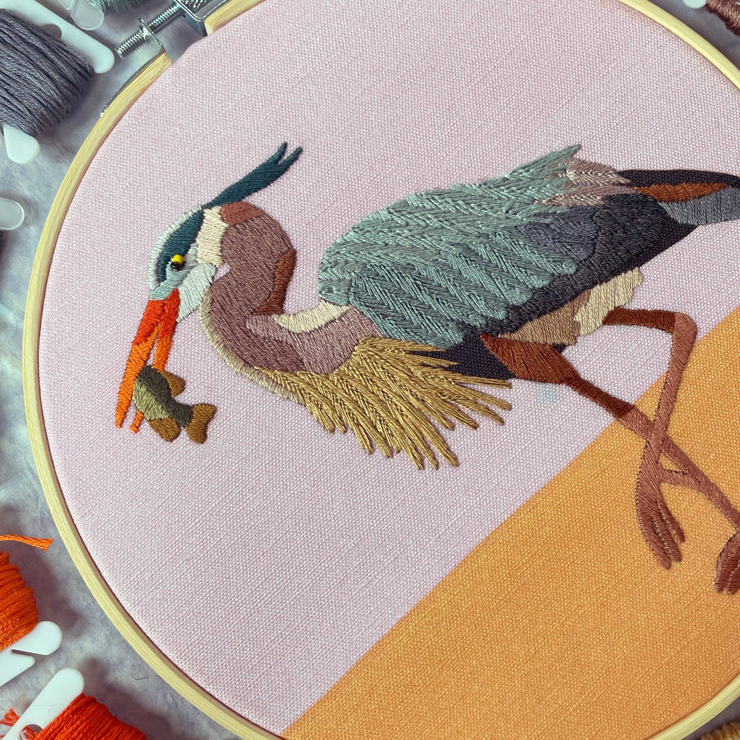 Embroidery and Beadwork Kit Great Blue Heron