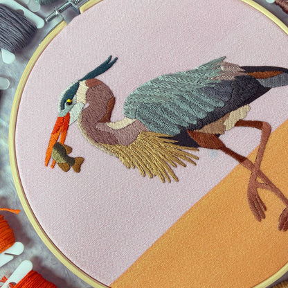 Embroidery and Beadwork Kit Great Blue Heron