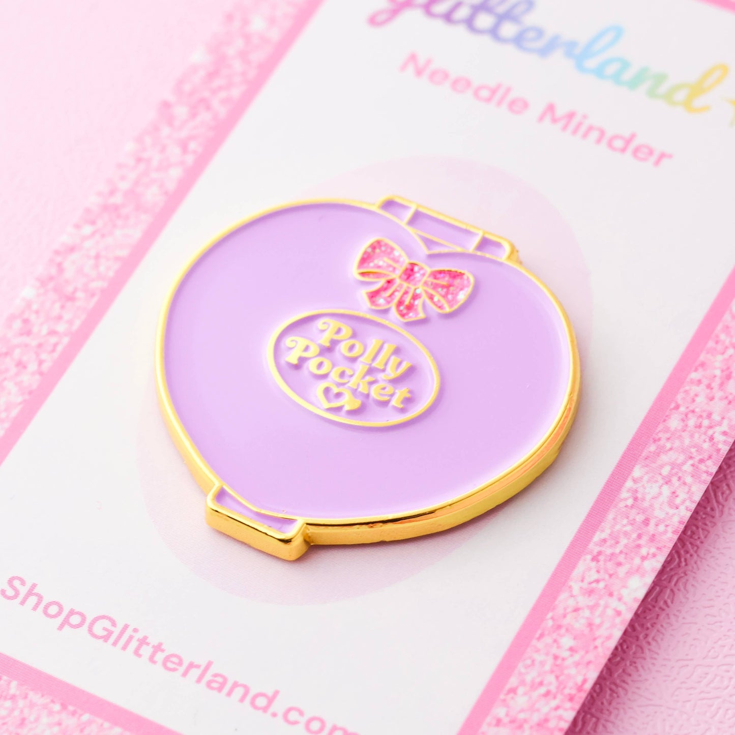 Purple Pocket Doll Compact Needle Minder