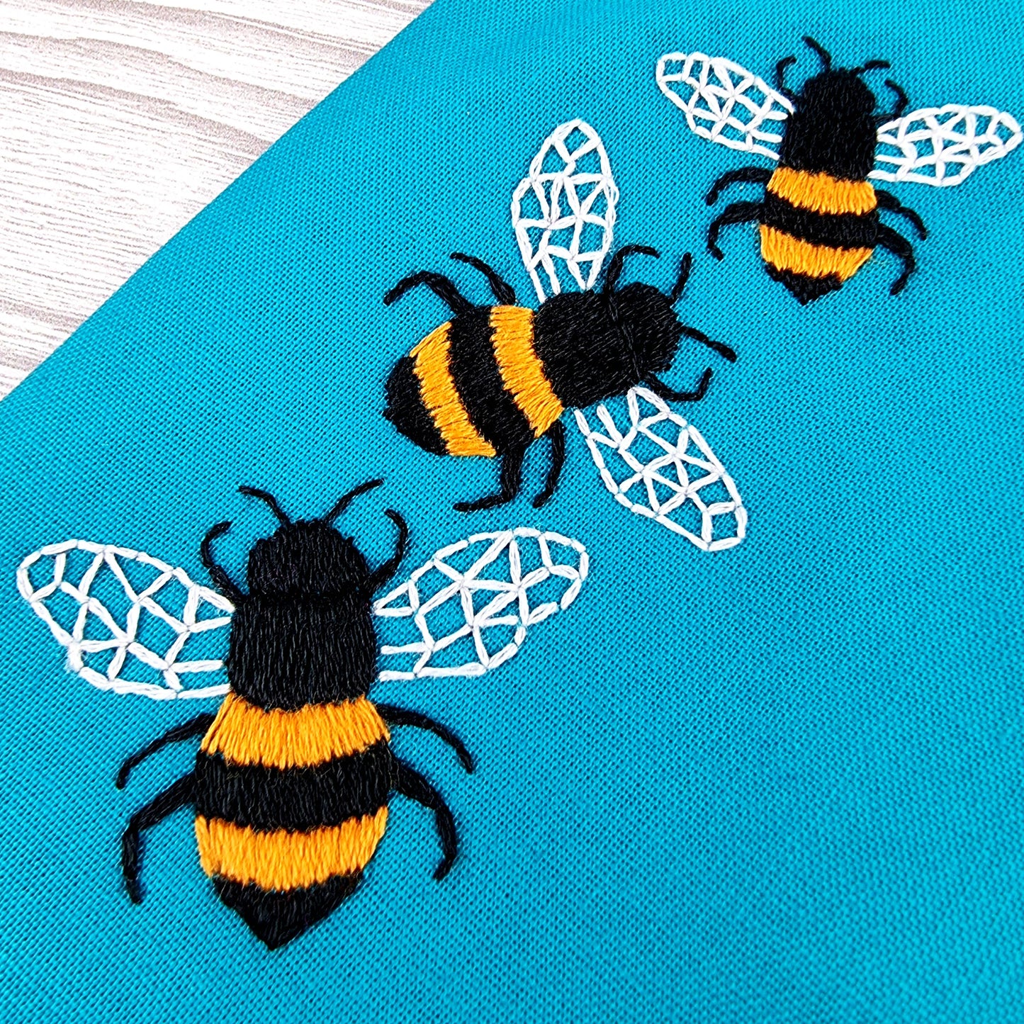 Bees Flowers Stick and Stitch Embroidery Patterns