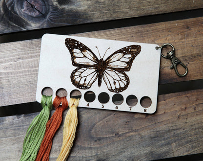Butterfly Embroidery Floss Storage Holder Maple Wood
