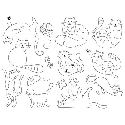 Curious Cats Stick & Stitch Embroidery Pack