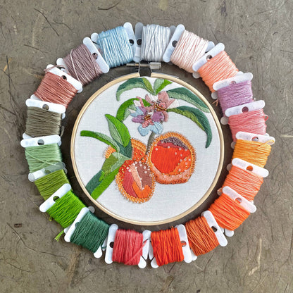 Embroidery and Beadwork Kit Peach Blossoms