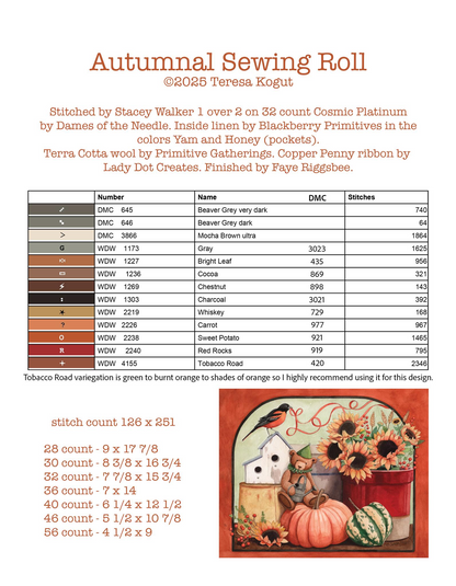 Autumnal Sewing Roll Pattern