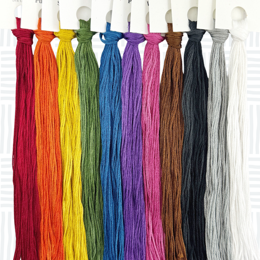 Classic Rainbow Hand Dyed Thread Bundle - 11 Skeins