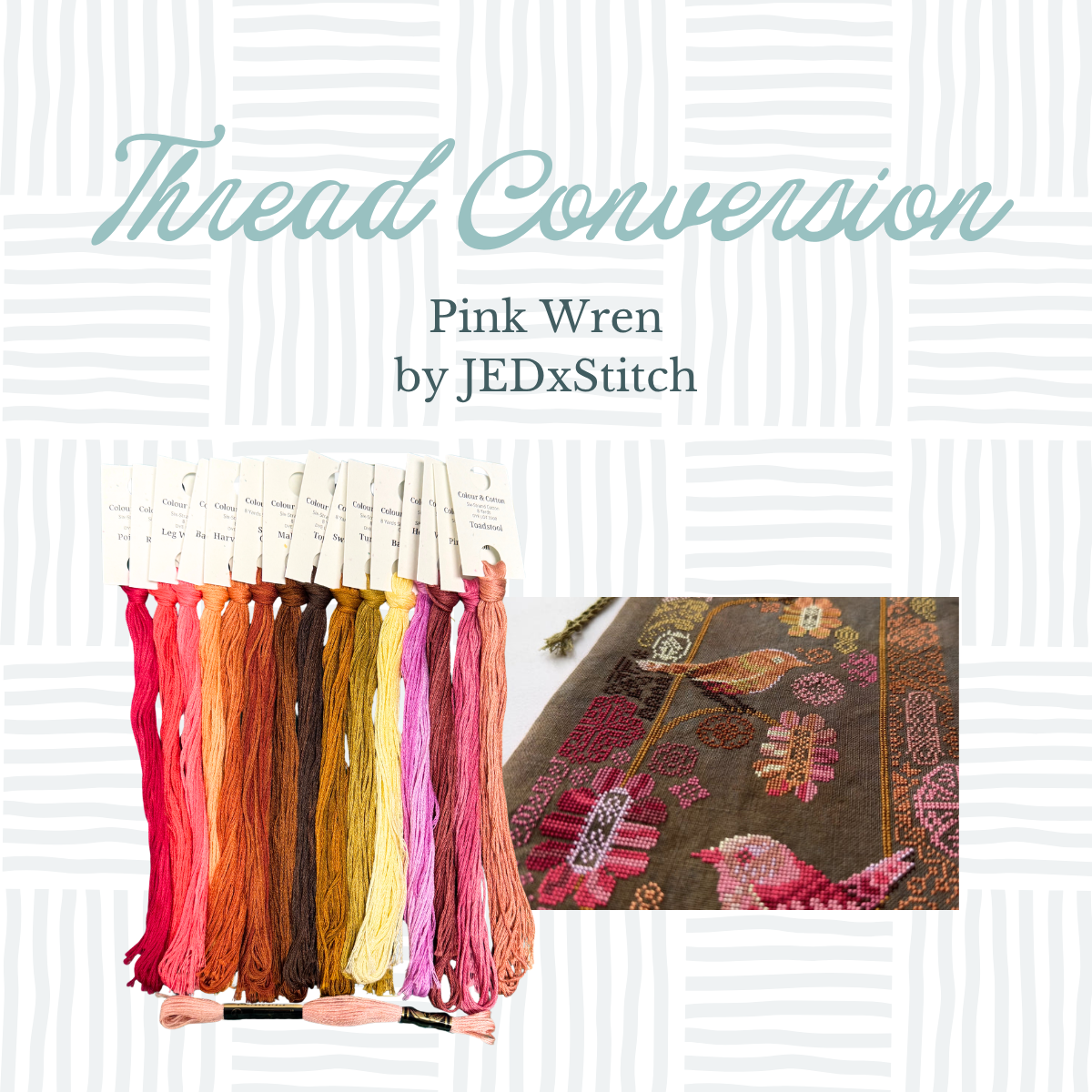Thread Conversion Pack - Pink Wren by JEDxStitch