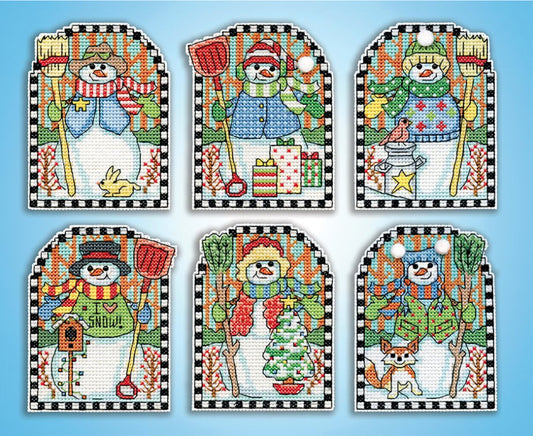 Woodland Snowmen Cross Stitch Ornaments Kit