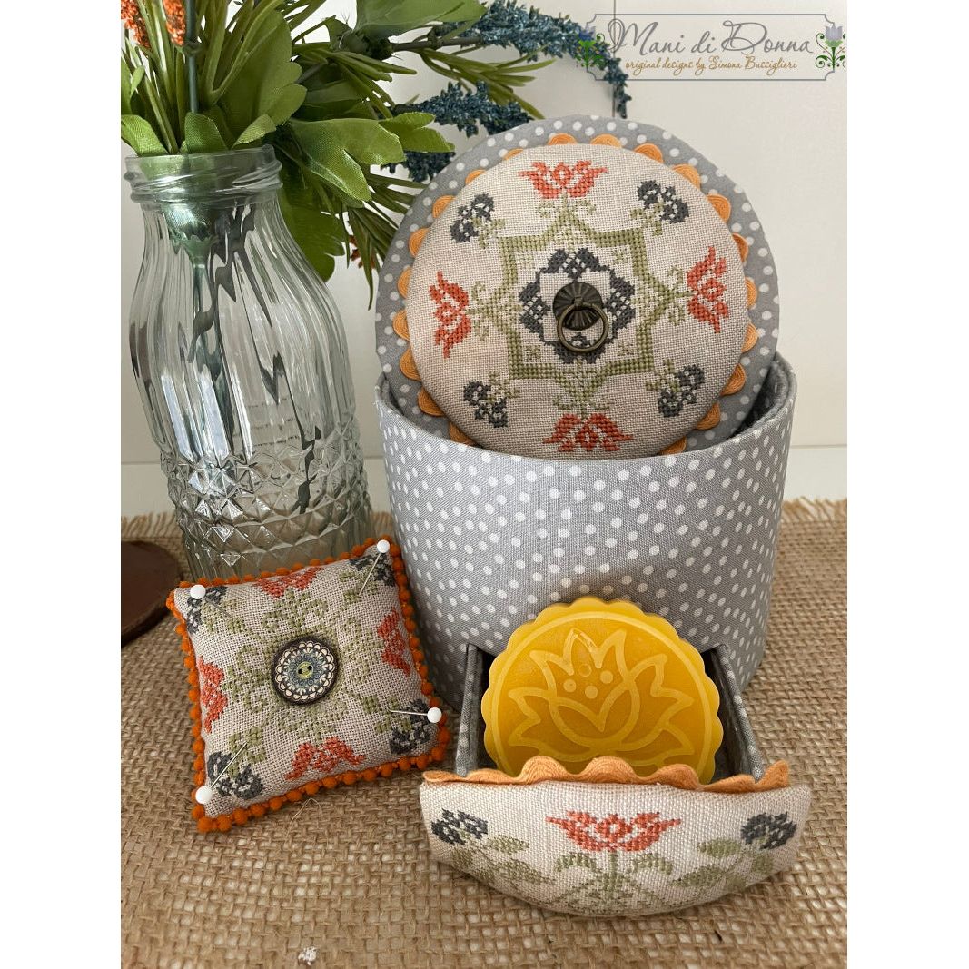 Elegant Flowers Sewing Box Pattern