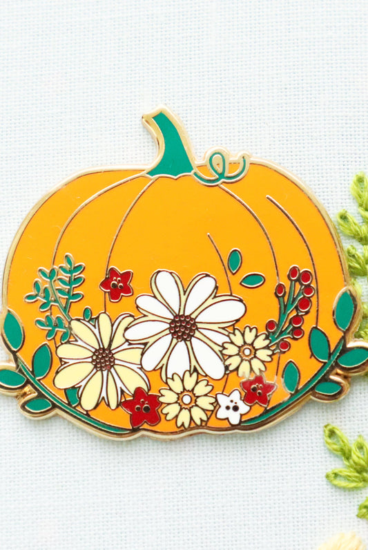 Floral Pumpkin Needle Minder