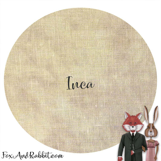 Fox and Rabbit Hand Dyed Fabric Inca