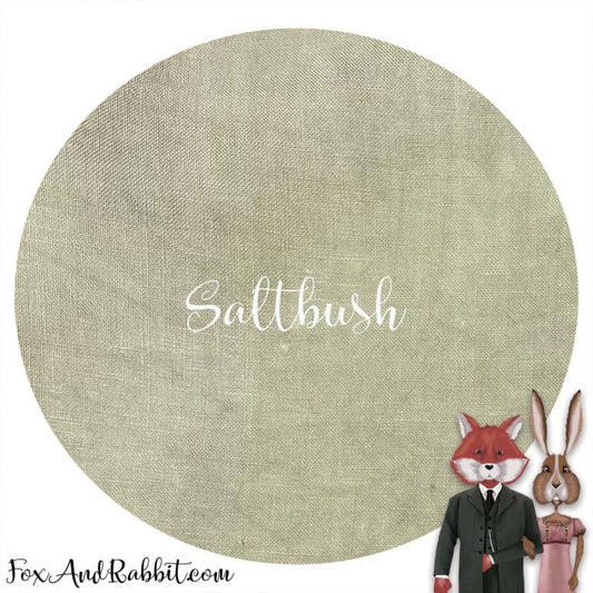 Fox and Rabbit Hand Dyed Fabric Saltbush