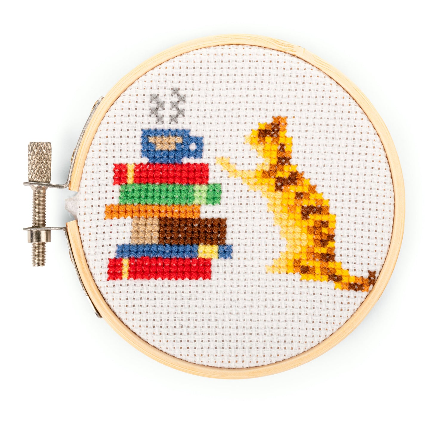 Mini Cross Stitch Kit - Cat and Books
