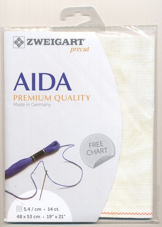 Zweigart 14 ct Aida Vintage 1019 Precut Fabric, 19" x 21"