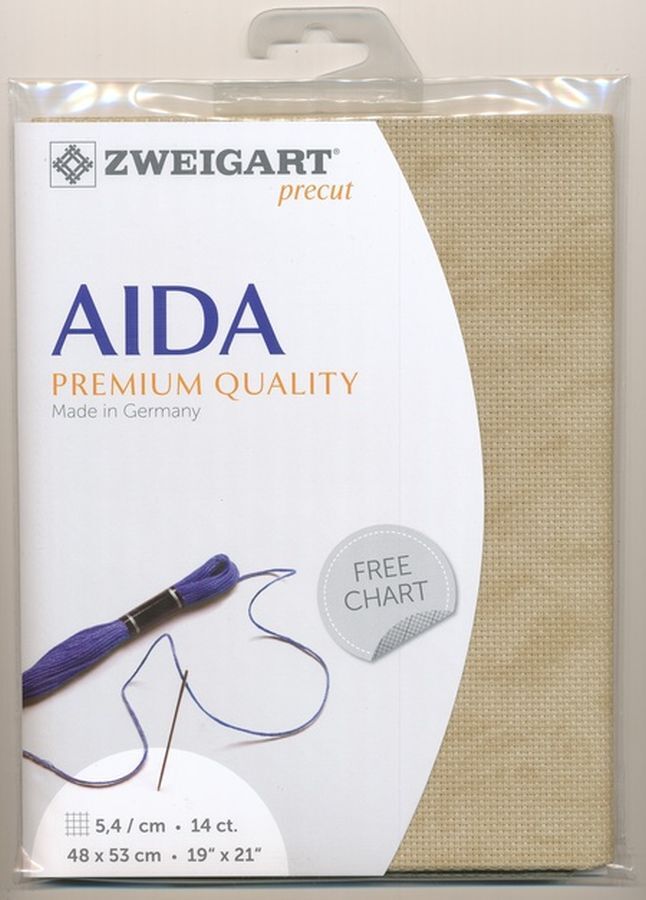 Zweigart 14 ct Aida Vintage 3009 Precut Fabric, 19" x 21"