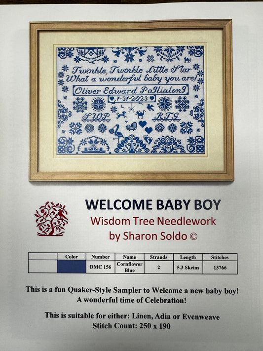 Welcome Baby Boy Pattern
