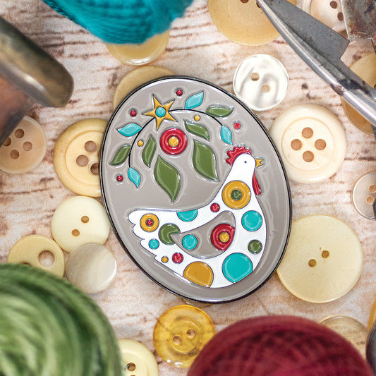 Henny Penny Enamel Needle Minder