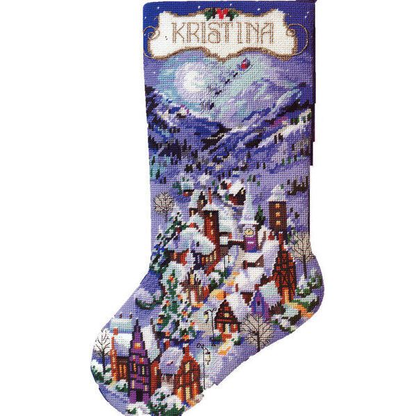 Christmas Village Stocking Pattern