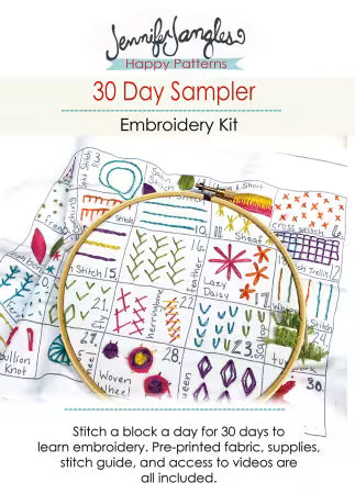 30 Day Sampler Embroidery Class Volume 1 Kit