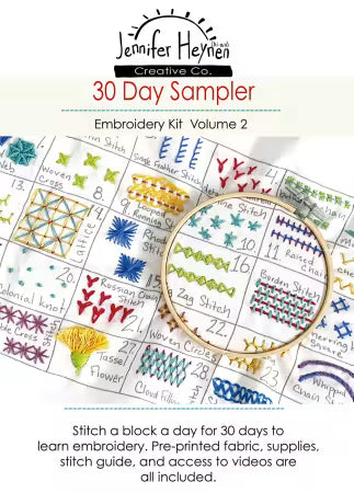 30 Day Sampler Embroidery Class Volume 2 Kit