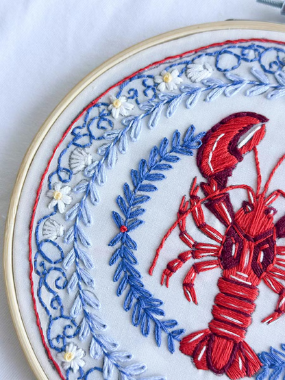 Italian Lobster Plate Embroidery Kit
