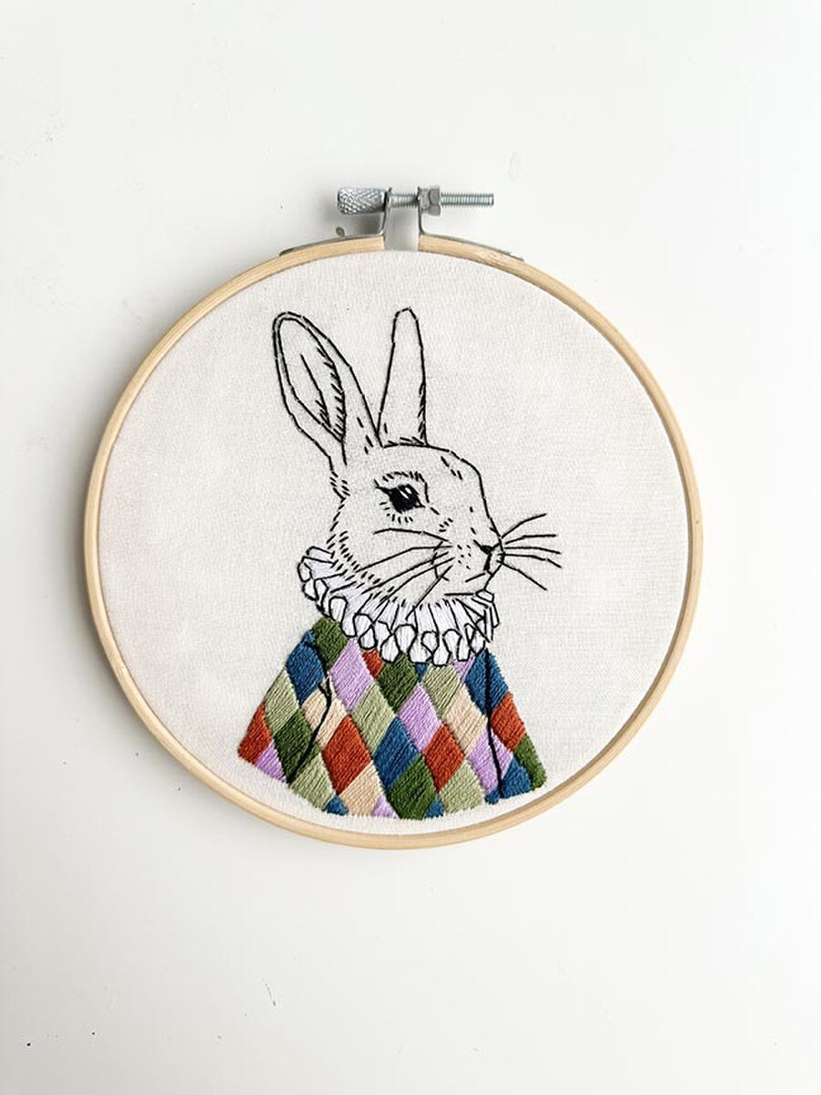 White Rabbit Embroidery Kit