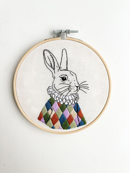 White Rabbit Embroidery Kit