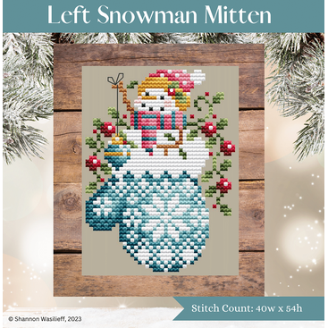 Left Snowman Mitten Pattern