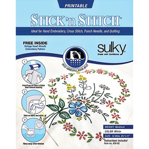 Stick N Stitch 459 02 Sulky#1 Printable Stabilizer