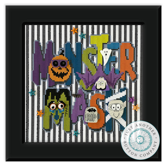 Monster Mash Pattern and Buttons – Colour and Cotton