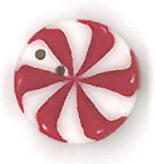 Small Peppermint Swirl Button