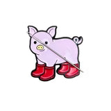 Pig Red Boots Enamel Needle Minder