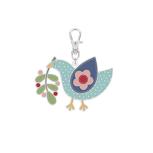 Lori Holt Enamel Happy Charm Bluebird