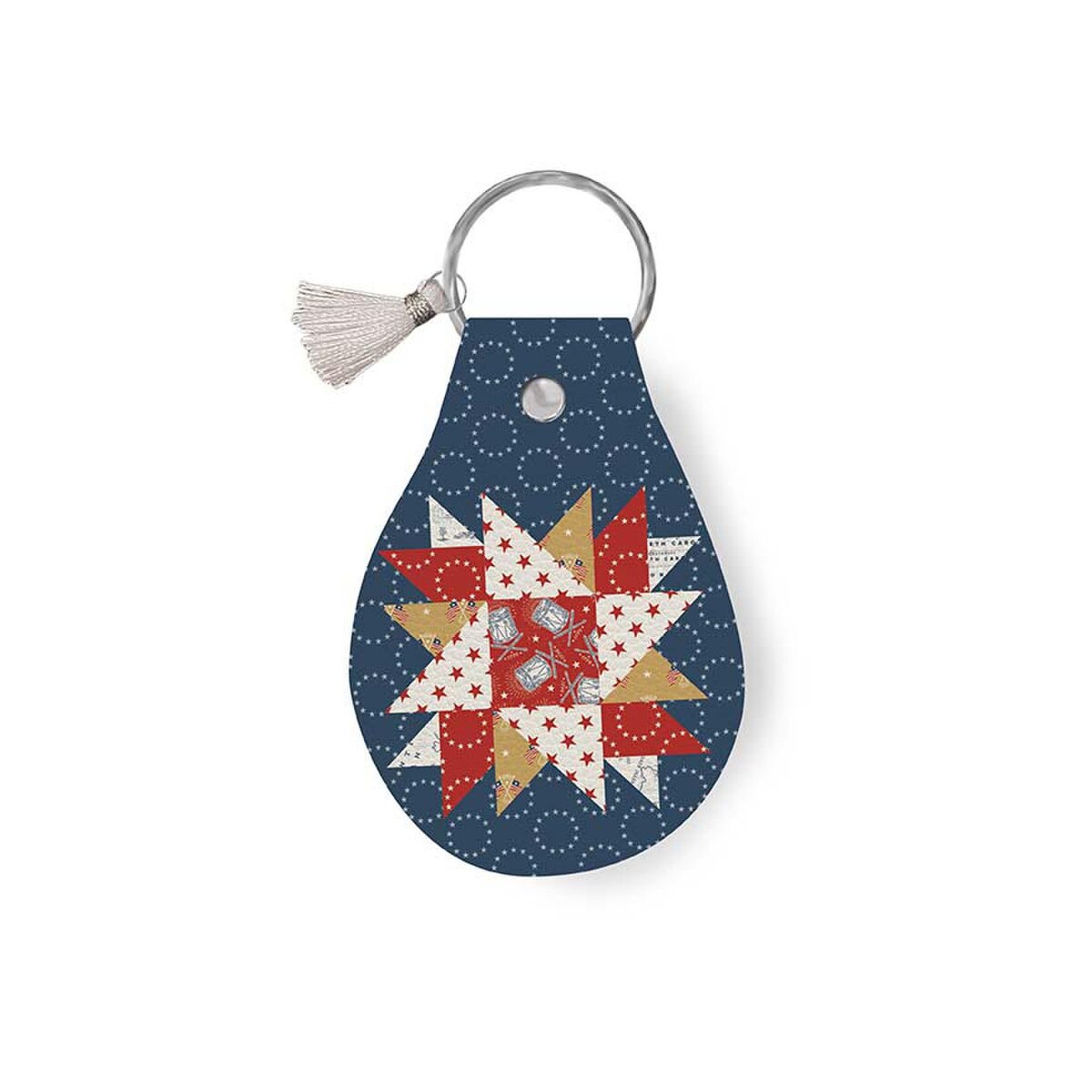 Independence Leather Circle Key Chain