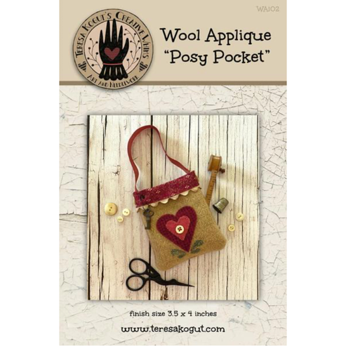 Posy Pocket Wool Applique Pattern