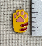 Orange Paw Enamel Needle Minder