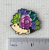 Floral Hedgehog Enamel Needle Minder