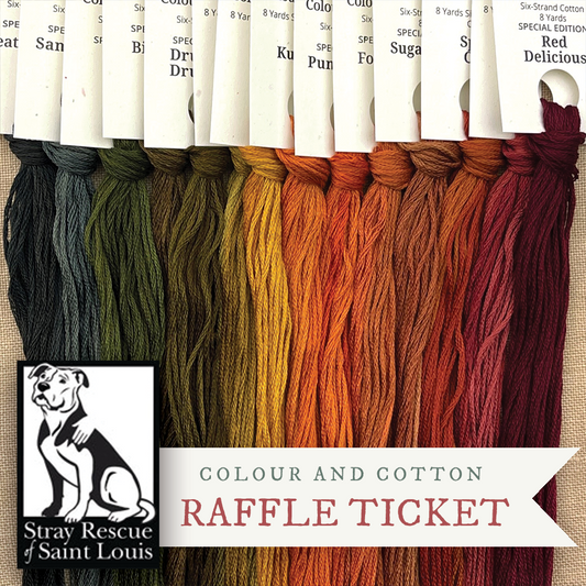RAFFLE TICKET - Assortment of 50 Skeins Colour and Cotton Thread