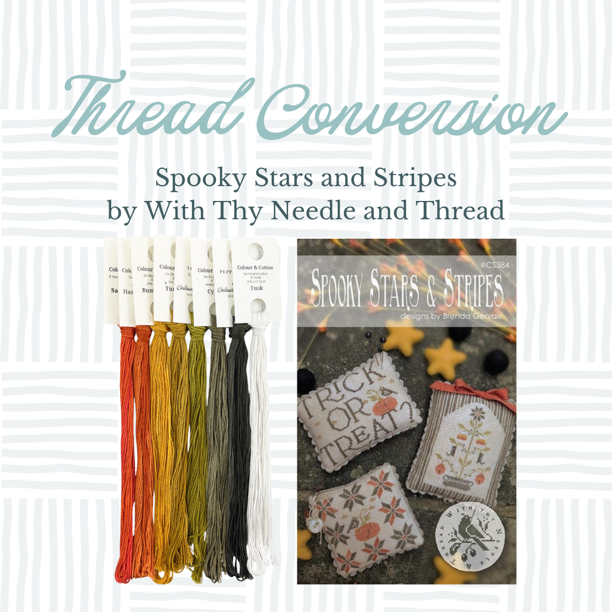 Thread Conversion Pack - Spooky Stars and Stripes by With Thy Needle and Thread