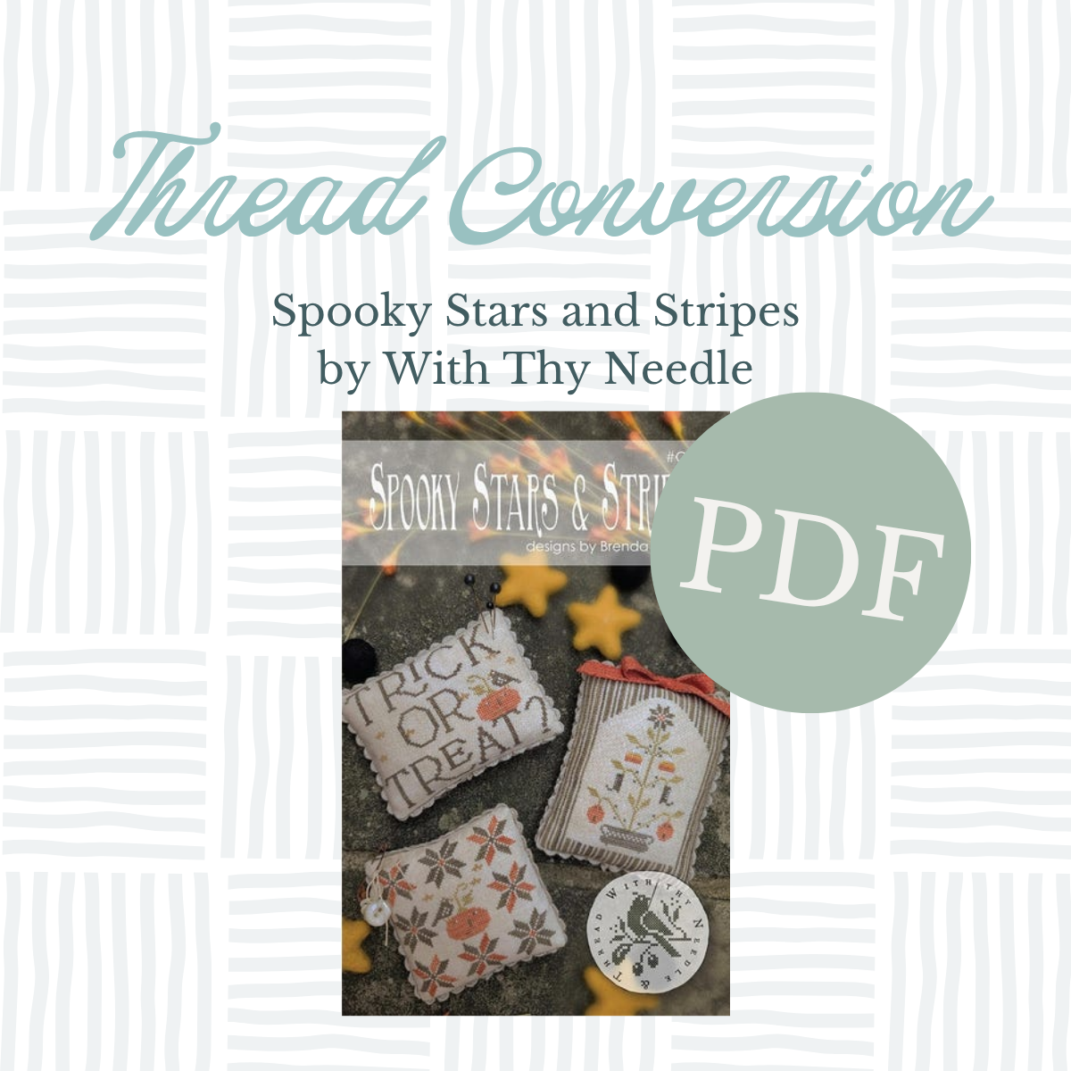 PDF Thread Conversion - Spooky Stars and Stripes by With Thy Needle and Thread