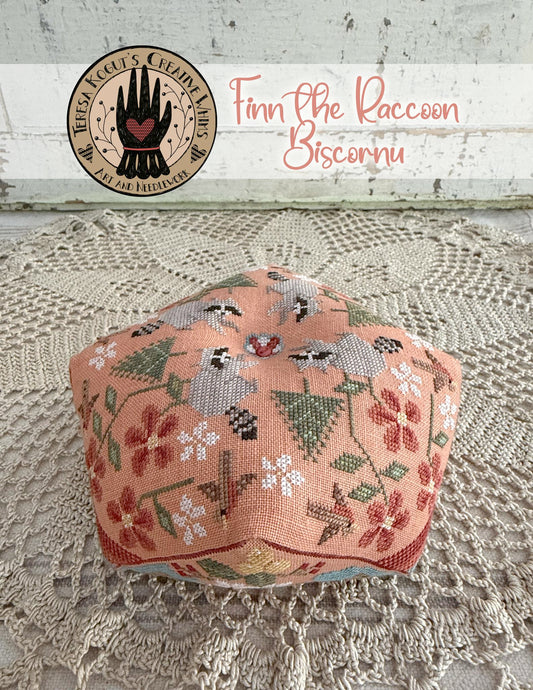 Finn the Raccoon Biscornu Pattern