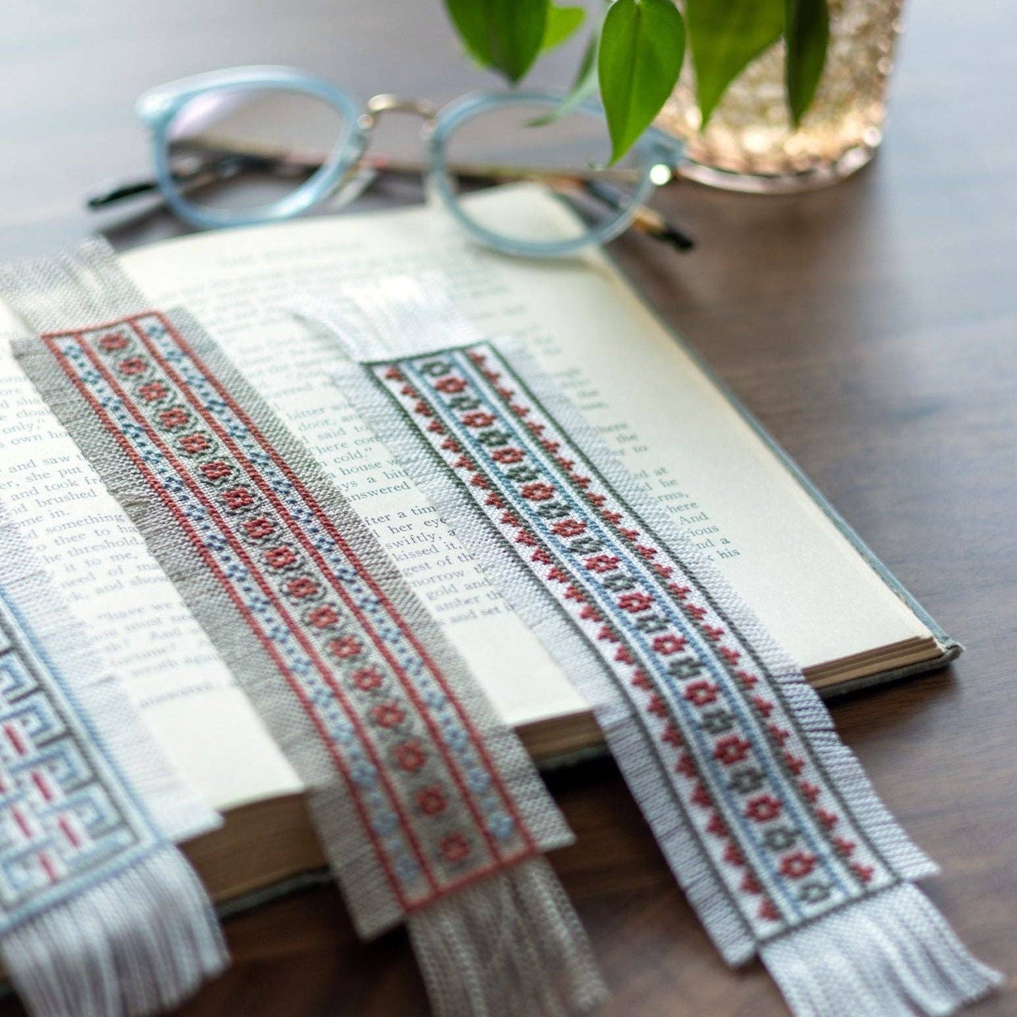 Folk Fabric Sampler Linen Cross Stitch Kit