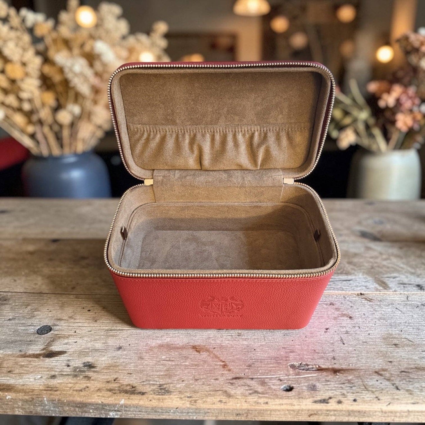 WinterBury Maroon Double Tray Needlework Sewing Case